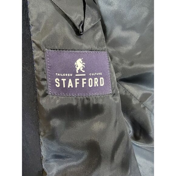 Stafford Signature 2-Button Navy Corduroy Suit Jacket Sport Coat Blazer - 38R - Picture 9 of 10